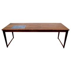 Very Rare and Stylish Coffee Table, Svend Langkilde, Rosewood with Ceramic Tile