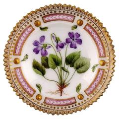 Vintage Royal Copenhagen Flora Danica Caviar Dish, 19th Century Mark