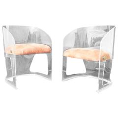 Plexiglas and Suede Lotus Chair by Vladimir Kagan