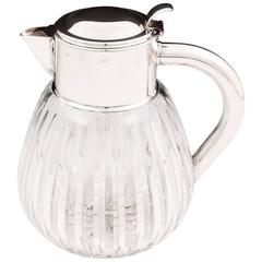 Art Deco Silverplate and Glass Jug