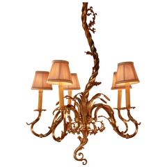 French, 19th Century Bronze Electrified Gas Chandelier