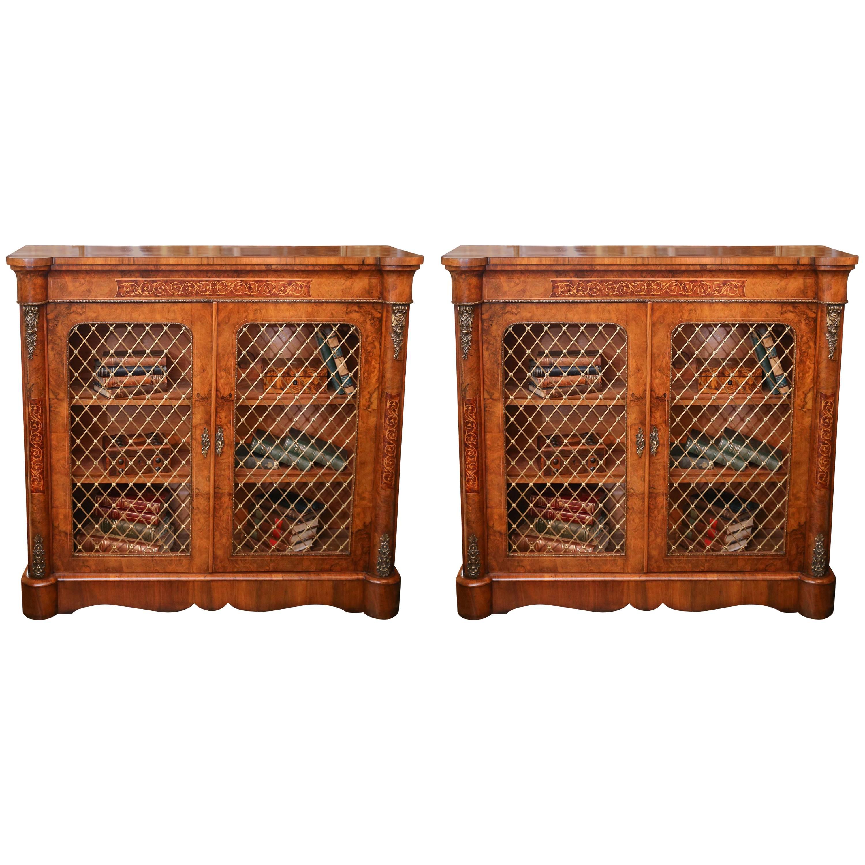 Pair of 19th Century, French, Cabinets with Marquetry