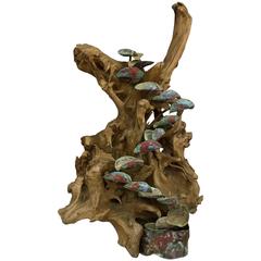 1960s Driftwood and Copper Fountain
