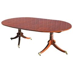 Small Regency Two-Pedestal Mahogany Dining Table