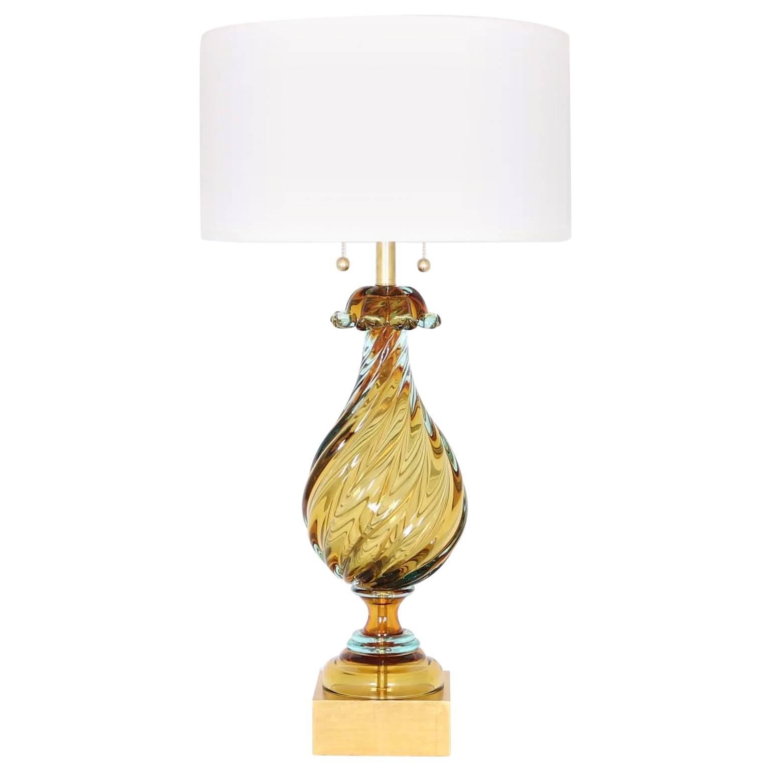 Restored Marbro Lamp in Murano Glass by Seguso