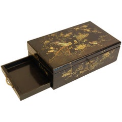 19th Century Chinoiserie Decorated Inlaid Writing Box 