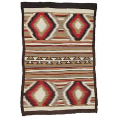 Antique Navajo Rug, Folk Rug, Red Rug, Oriental Rug, Patterned Rug 6
