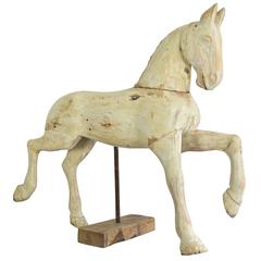 Antique Large 19th Century Swedish Carved Wooden Horse