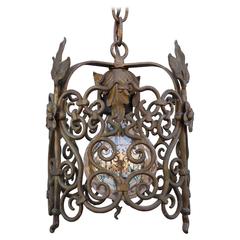 1920s Small Spanish Revival Iron Pendant