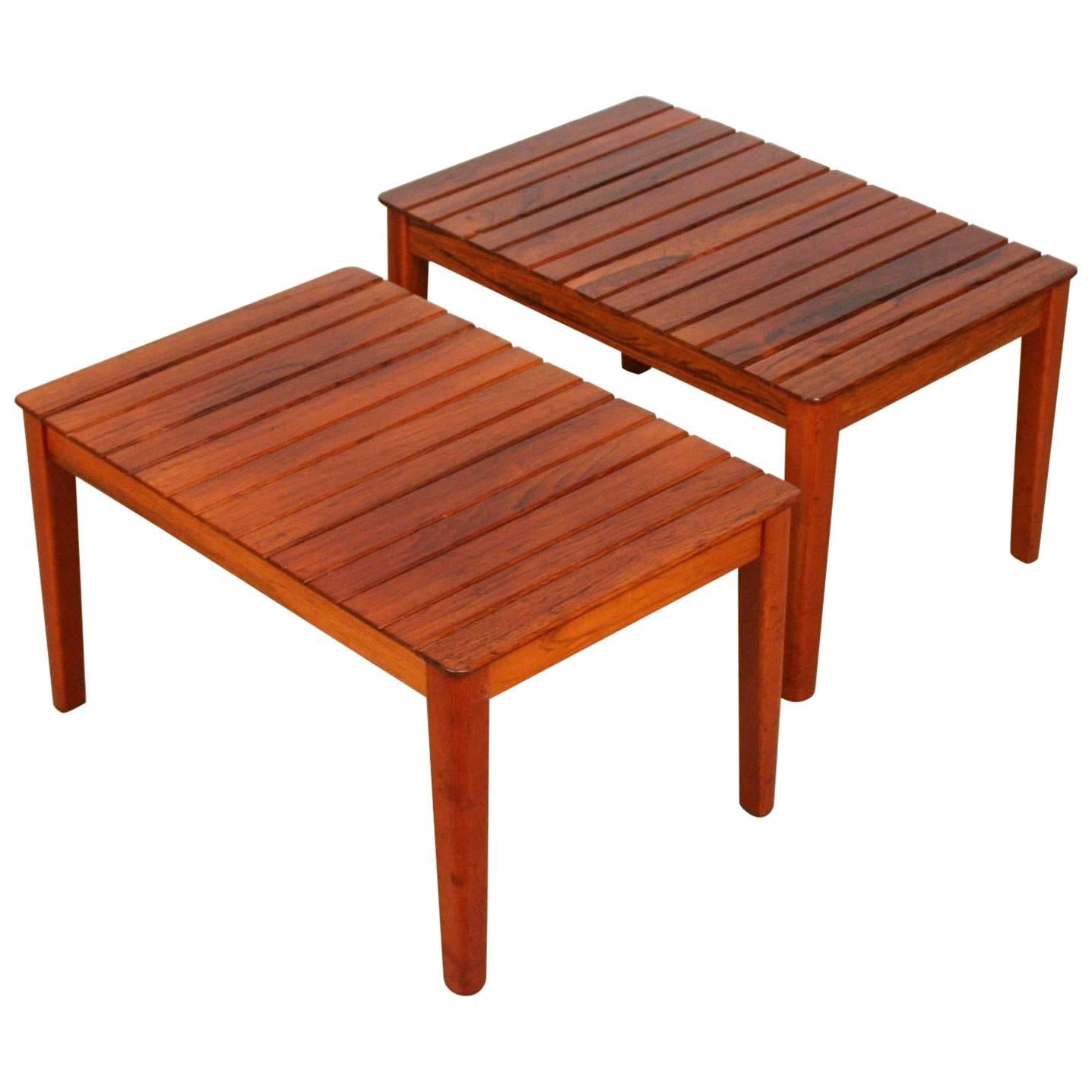 Pair of Vintage Danish Rosewood Accent Tables For Sale