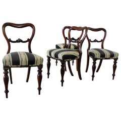 Set of Four Antique Victorian Rosewood Dining Chairs in the Manner of Gillows