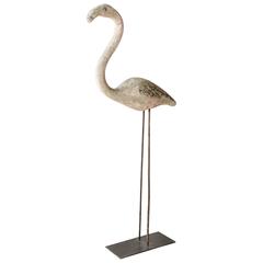 Vintage Concrete Garden Flamingo