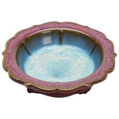 Vintage Chinese Jun Ware Pedestal Bowl
