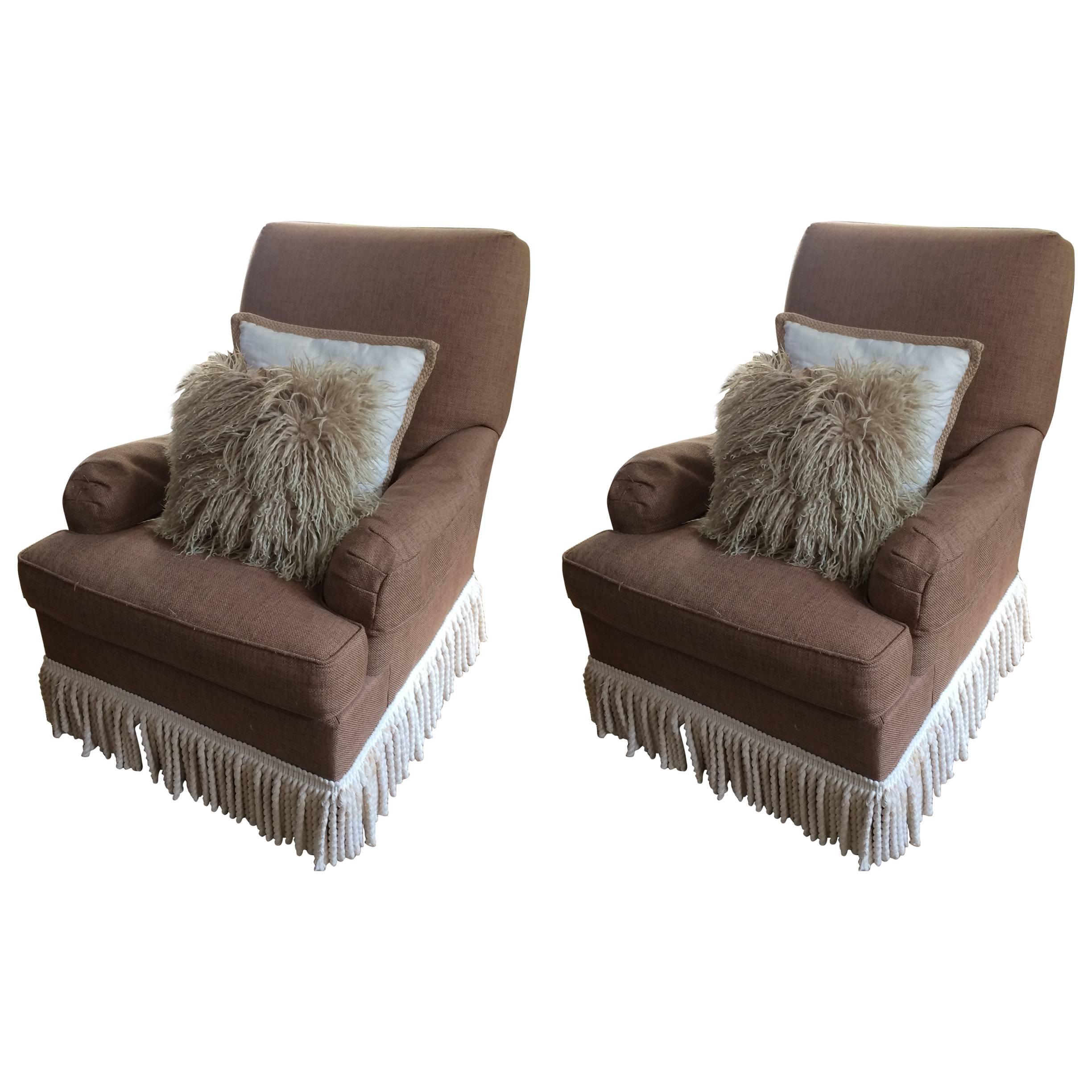 Pair of Large Luxurious Hickory Chair Club Chairs