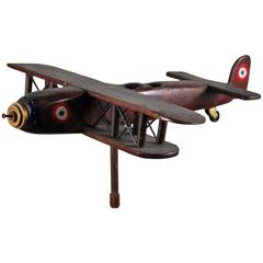 20th Century, French Biplane Weathervane Scratch Built