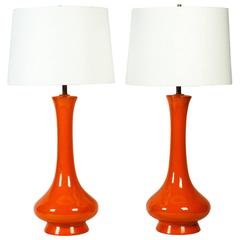 Vintage Orange Ceramic Lamps