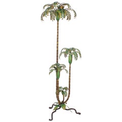 Mid-Century Painted Iron or Tole Palm Tree