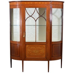 Antique Elegant Edwardian Inlaid Display Cabinet