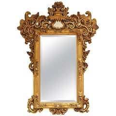 French 19th Century Giltwood Mirror with Parrots