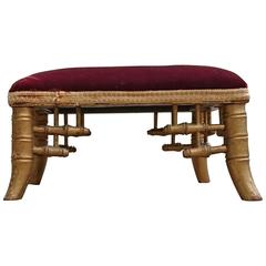 19th Century Victorian Miniature Gilt Stool After Brighton Pavillion