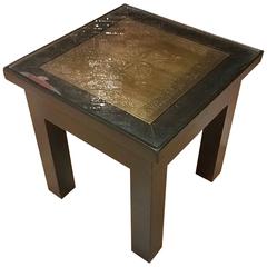 Copper Top Moroccan Side Table, Glass Protection