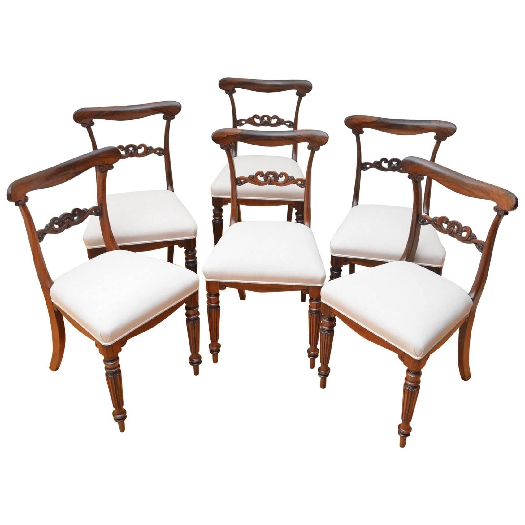 Superb Set of Six Regency Rosewood Dining Chairs