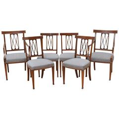 Antique Set of Six Edwardian Mahogany Dining Chairs