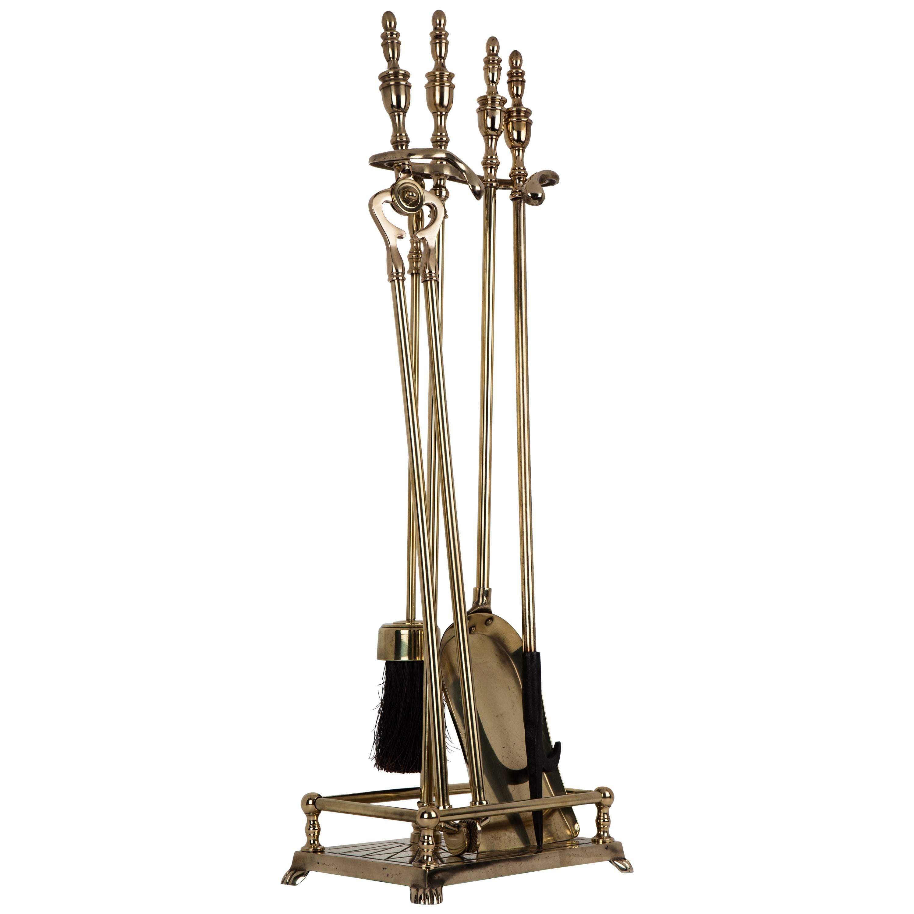 Brass Fireplace Tool Set at 1stDibs