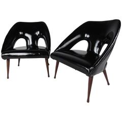 Pair of Vintage Vinyl Lounge Chairs 5