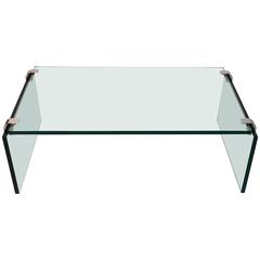 Glass and Nickel Cocktail Table by Pace