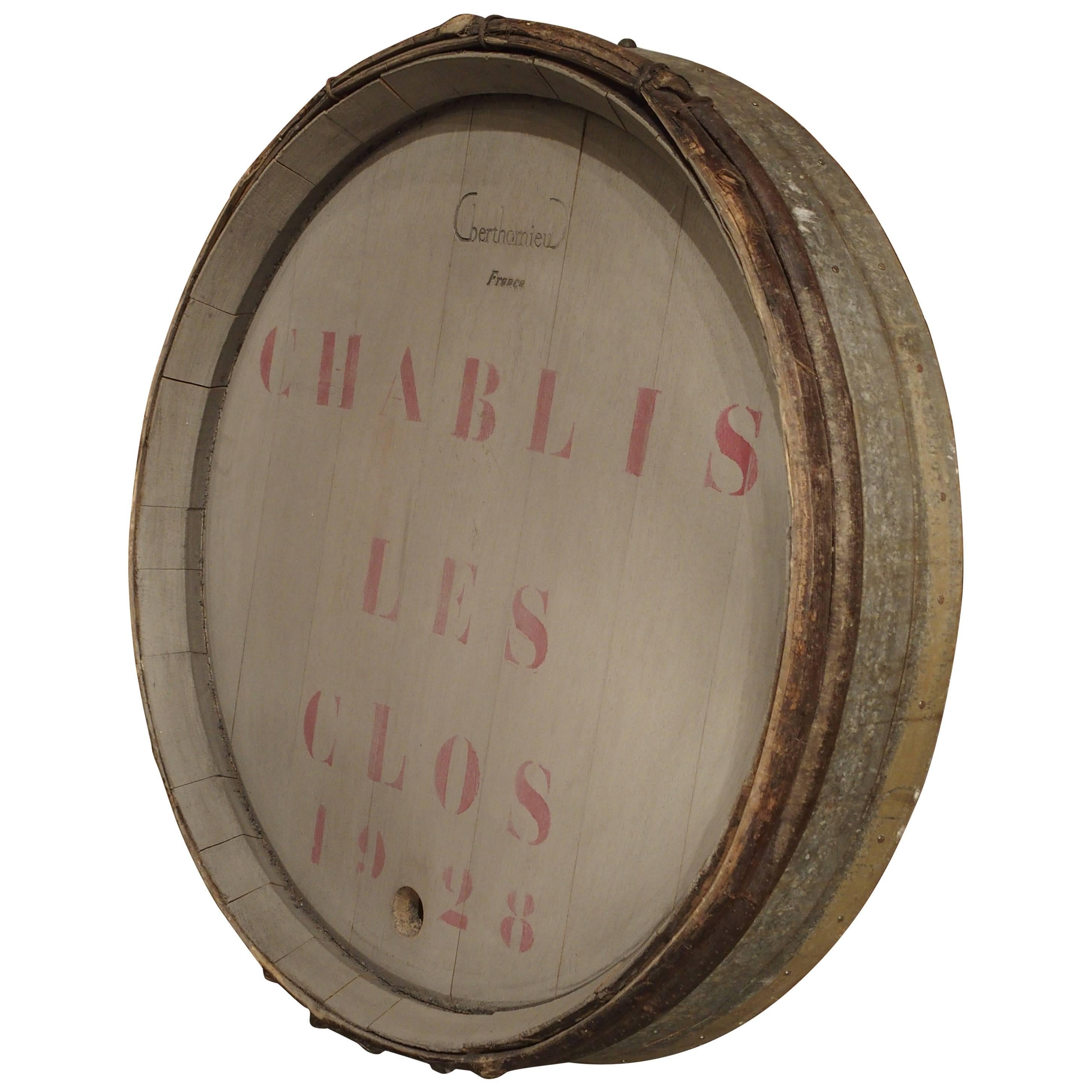 Antique French Wine Barrel Frontage-'chablis Les Clos, ' 1928