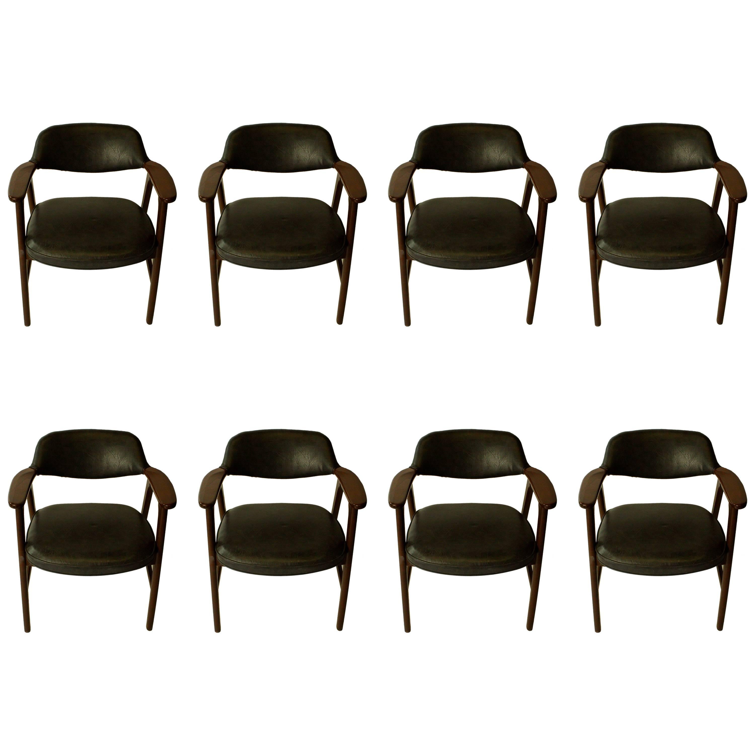 Set of Mid-Century Danish Leather Armchairs For Sale