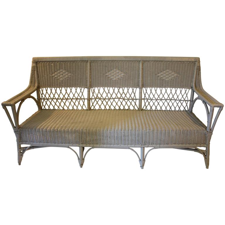 Lacquered Rattan Sofa For Sale at 1stDibs