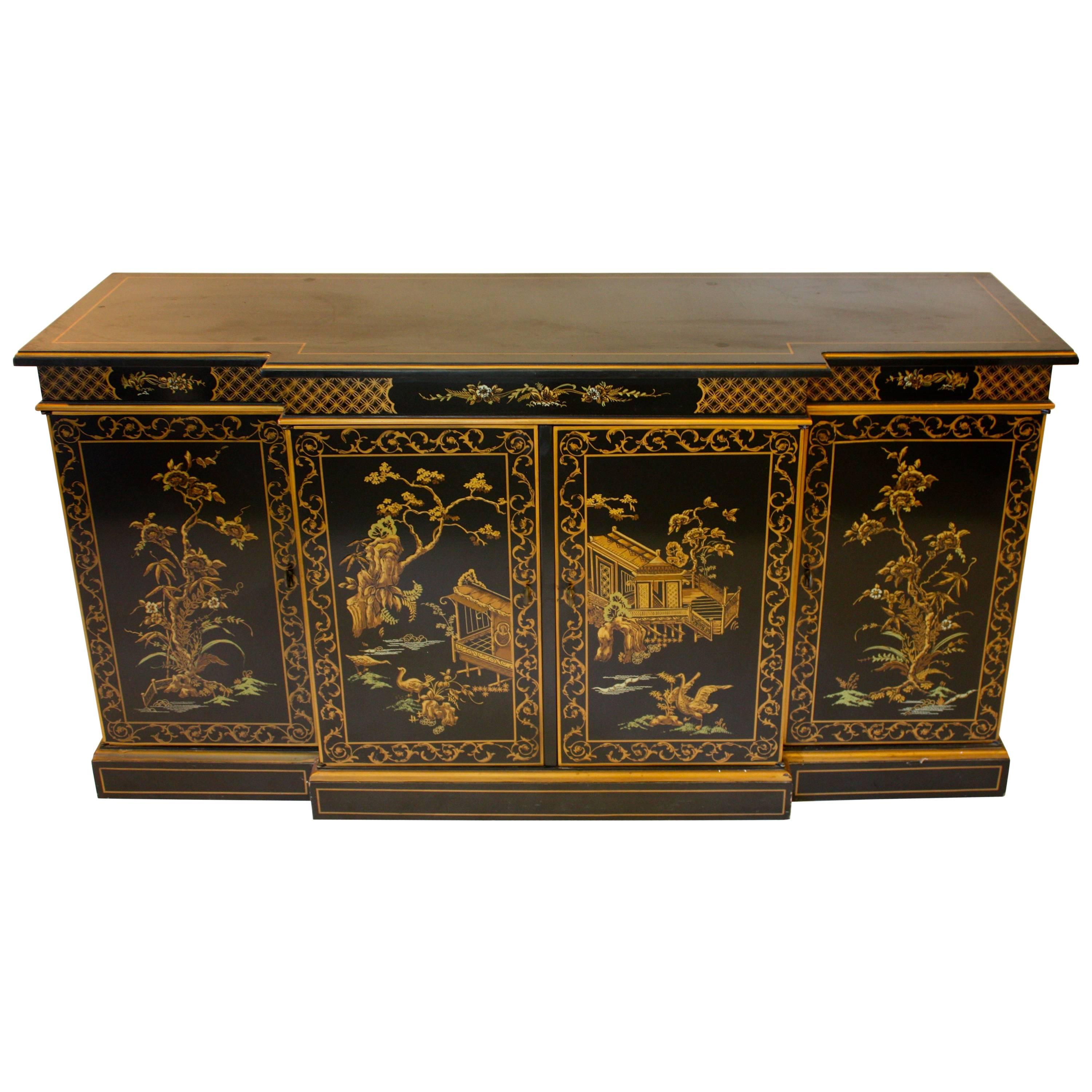 Chinoiserie Console Cabinet For Sale
