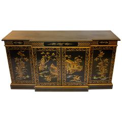 Vintage Chinoiserie Console Cabinet