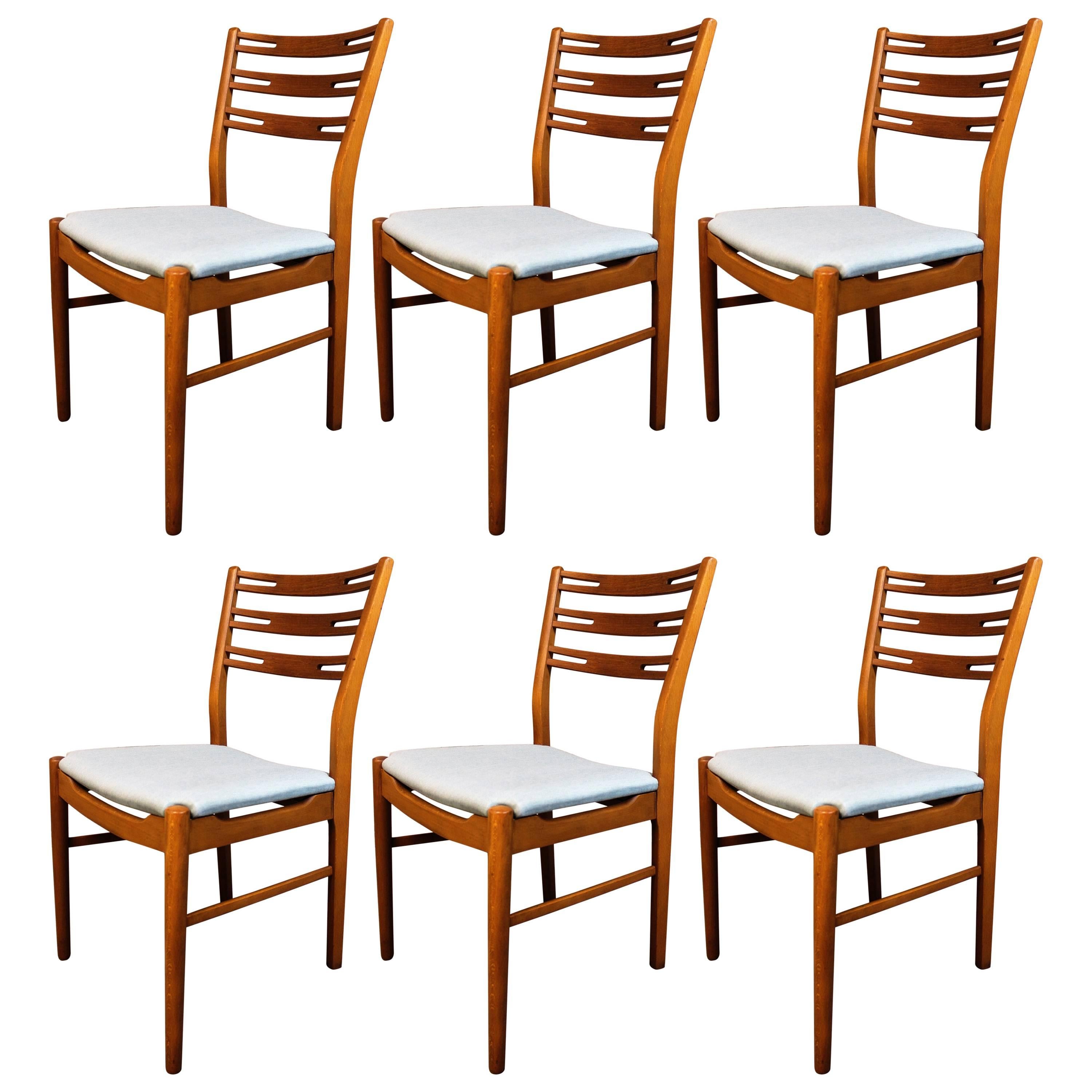 Six Danish Modern Teak and Walnut 'Farstrup' Dining Chairs