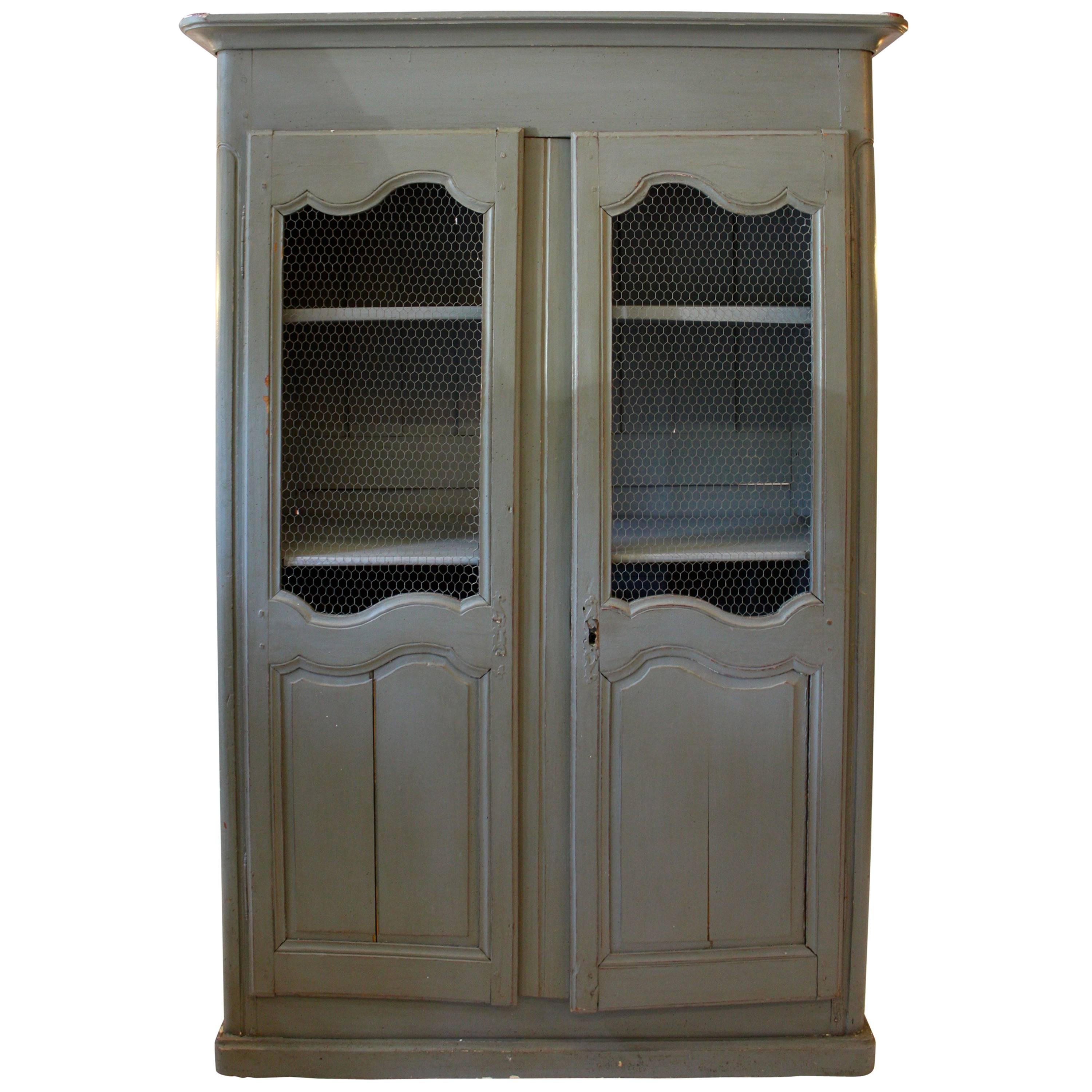 Greige Wired Armoire For Sale