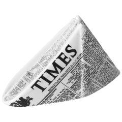 Mid-Century Modern Fornasetti Ceramic Newsprint Paperweight 3