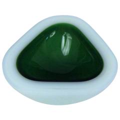 "Emerald and Opal" Murano Glass Geode Bowl