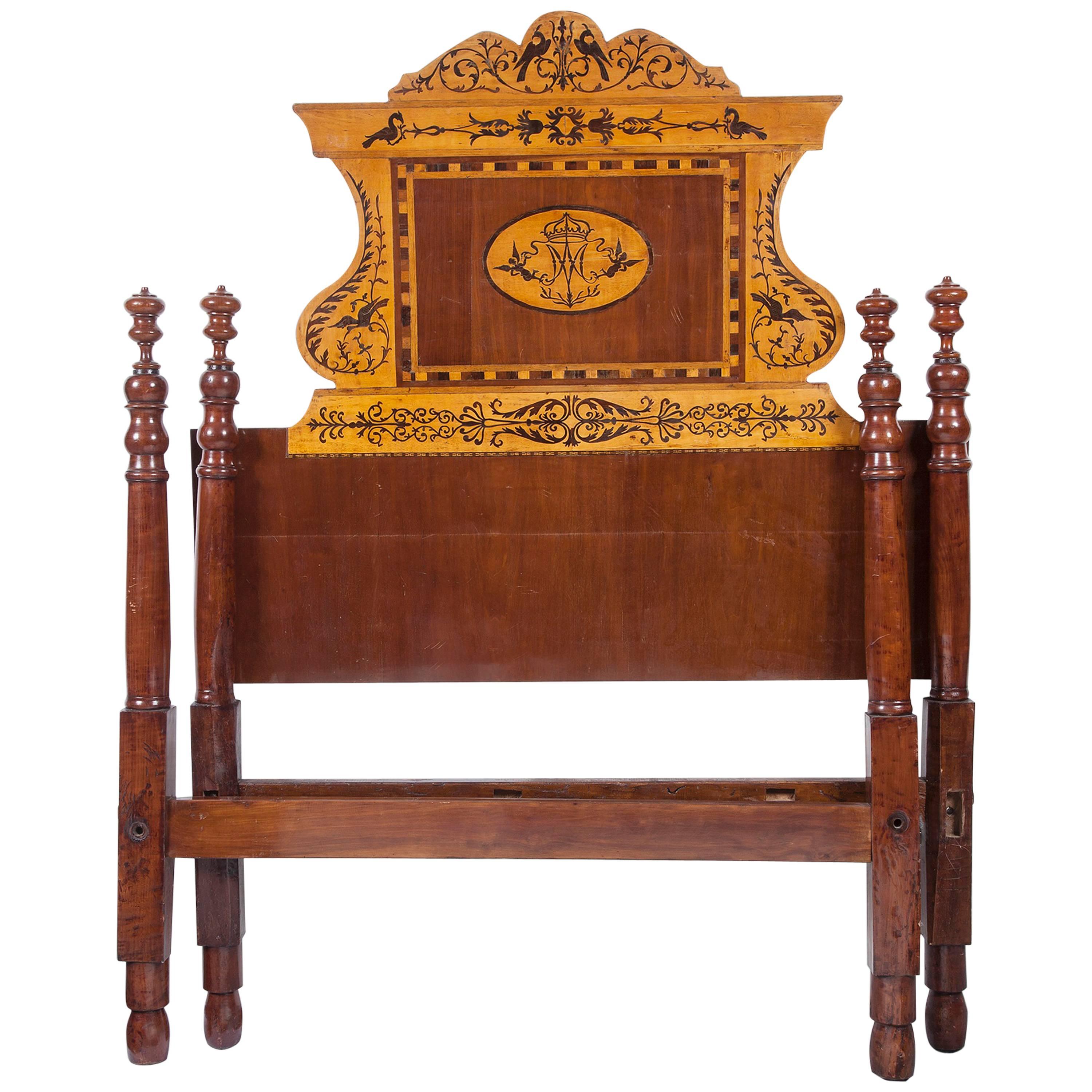 Four Poster Bed in Mahogany from Majorque, Spain, circa 1850 For Sale