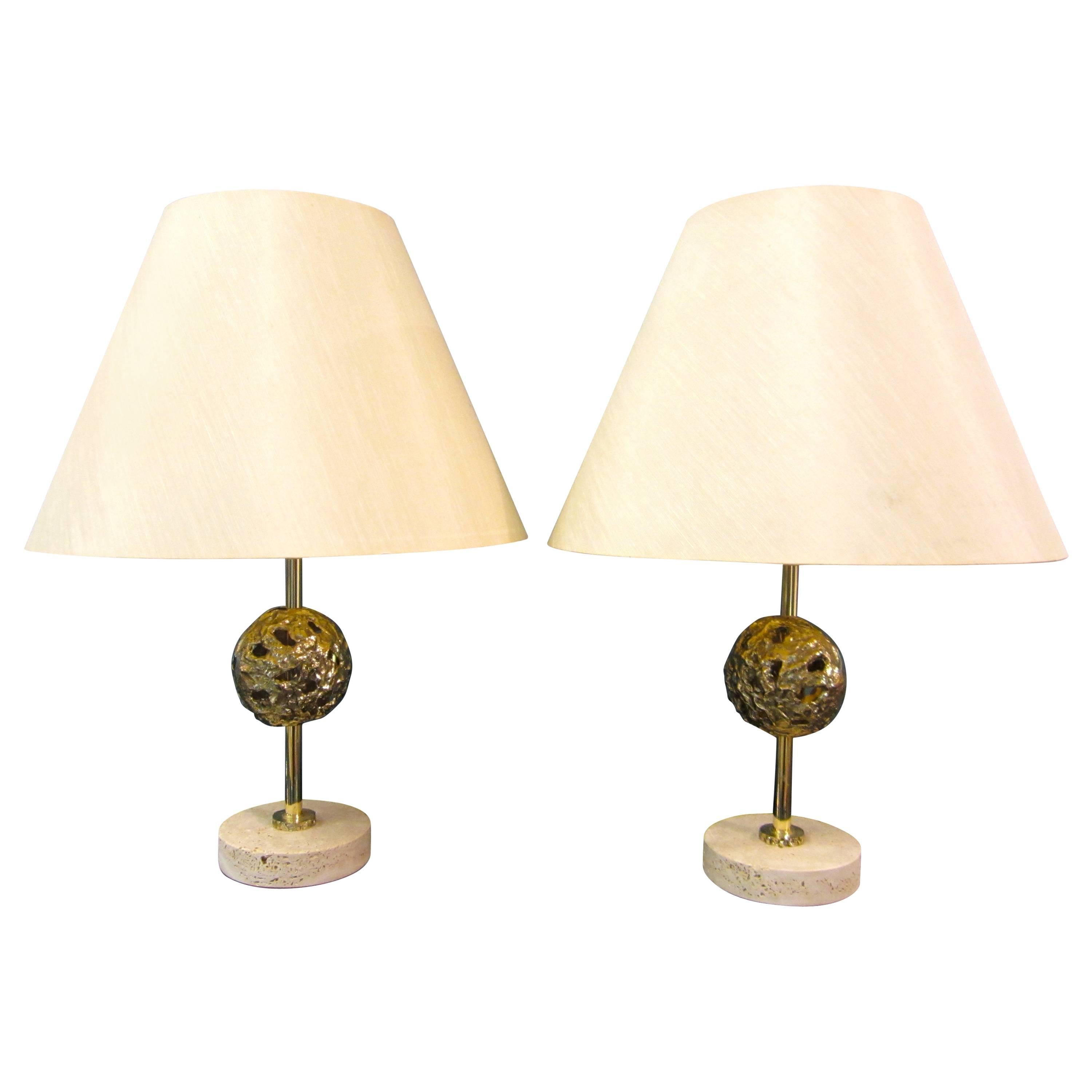 Sculptural Pair of Table Lamps by Angelo Brotto for Esperia For Sale