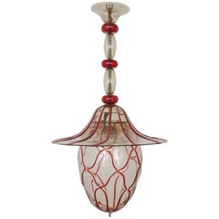 Beautiful Vittorio Zecchin Murano Glass Ceiling Lamp
