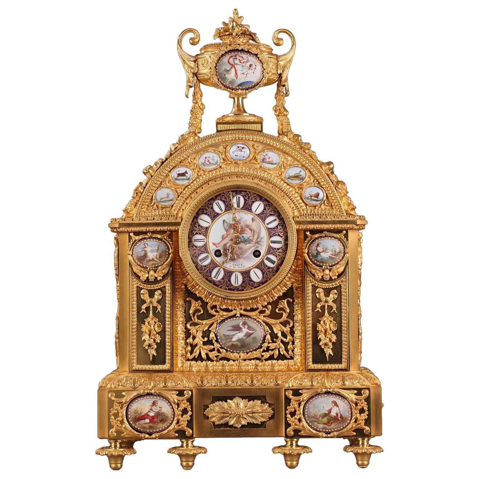 "Allegory of Time" Clock by Jean-Baptiste Delettrez