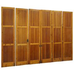 Vintage Reclaimed / Salvage Oregon Pine Room Dividers / Hinged Bi-Folding Doors