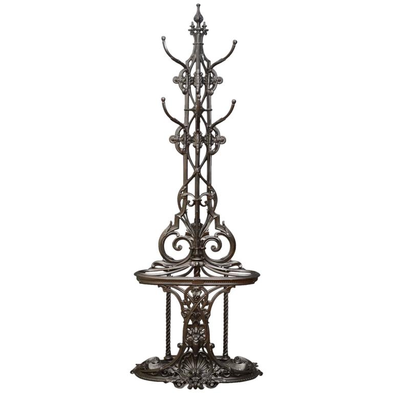 Exceptional Coalbrookdale Cast Iron Hall Stand, Coat Stand at 1stdibs