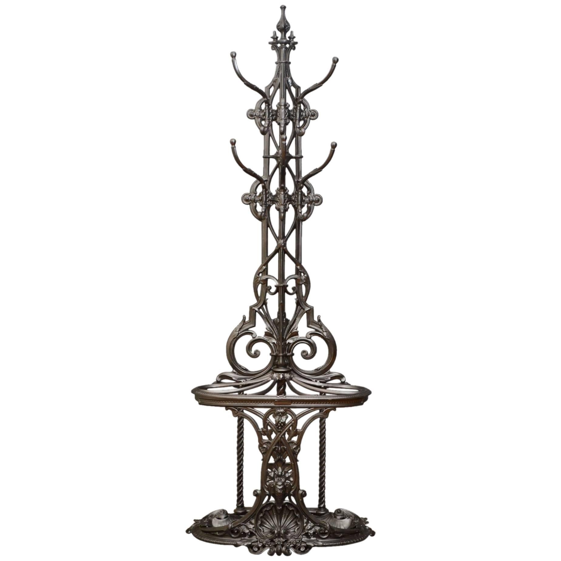 Exceptional Coalbrookdale Cast Iron Hall Stand, Coat Stand