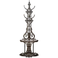Antique Exceptional Coalbrookdale Cast Iron Hall Stand, Coat Stand
