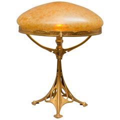 Austrian Art Nouveau Lamp with Handblown Shade
