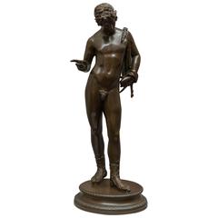 Antique 19th Century Bronze, Narcissus, Souvenir of the Grand Tour