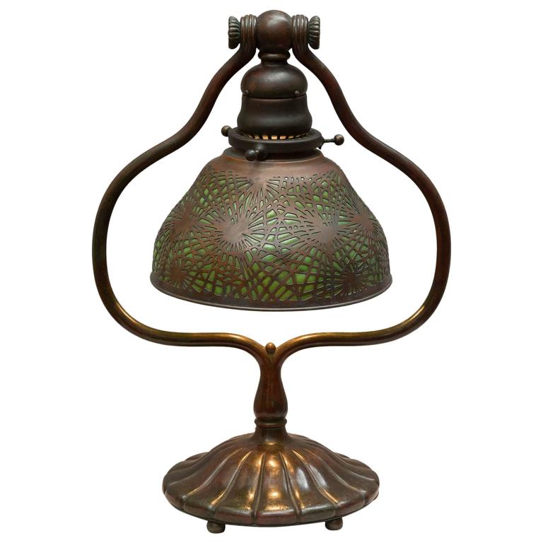 Tiffany Studios Harp Lamp with Pine Needle Shade at 1stDibs tiffany